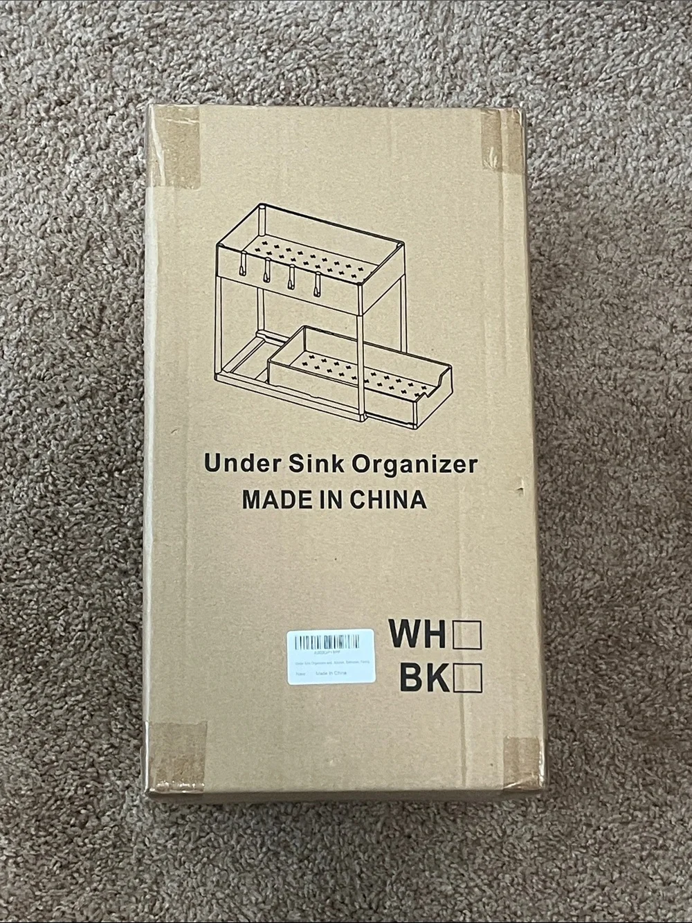 Under-Shelf Slide-Out Organizer Rack - Matte Black